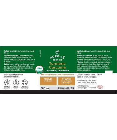 USDA Organic Turmeric (Curcumin) 60 Organicaps - Organic Anti-inflammatory Joint Health Support Supplement - Works Better than tablets Liquids or Teas - All Natural Plant Extract with No Side Effects - Ultra Premium Supplement - No Binders Nothing Artific - Buy Online on GoSupps.com