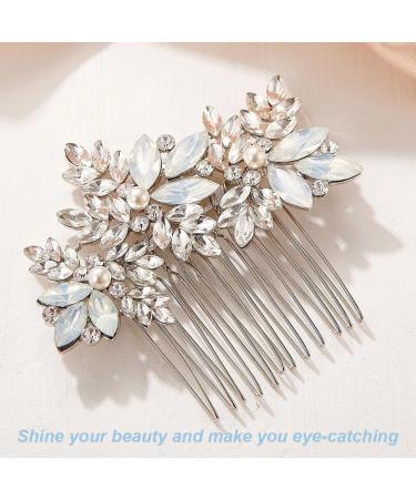 TAIOSNADJ Crystal Bridal Hair Comb Handmade Hair Accessories Wedding Rhinestone Hair Side Comb for Bride Wedding Prom Flower Girl Headpieces - Buy Online on GoSupps.com