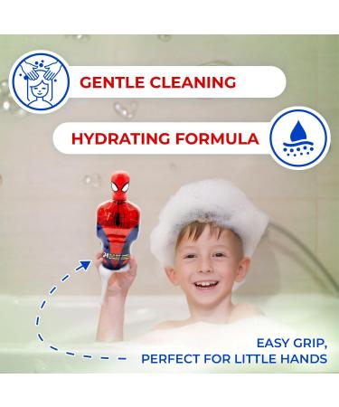 Marvel Spiderman 3D Figure Children Hair and Body Wash 2 in 1 Bubble Bath and Shampoo Suitable for All Hair Types and Dry Sensitive Skin and Scalp 350 ml Red - Spiderman - Buy Online on GoSupps.com