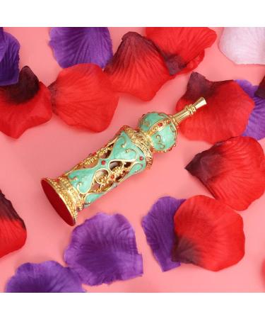 Healifty Refillable Vintage Perfume Bottles - 12ml Empty Essential Oil Container | Elegant Wedding Gifts in Gold & Green - Buy Online on GoSupps.com