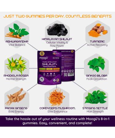 Moogu Organics Shilajit + Berberine Gummies 24-in-1 Bundle Daily Energy Focus & Metabolic Support - Buy Online on GoSupps.com