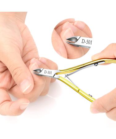 4 Pack Stainless Steel Cuticle Nippers - Professional Manicure & Pedicure Tools for Home/Spa/Salon - Gold Finish - Buy Online on GoSupps.com