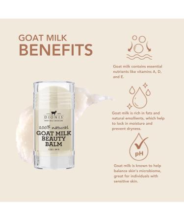 Dionis Goat Milk Skincare Beauty Balm - Multi-Purpose Hydrating Balm for Face Lips Eyes & Neck | Shea & Coconut Oil | Cruelty-Free Paraben-Free | Light Coconut Scent - 1oz - Buy Online on GoSupps.com