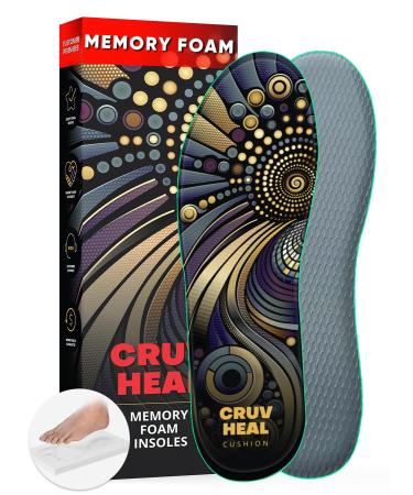 Memory Foam Shoe Inserts - for Men and Women - Extra Cushion Insoles - Soft and Comfortable (Men 6.5 - Women 7.5) Multicolor Men 6.5 - Women 7.5