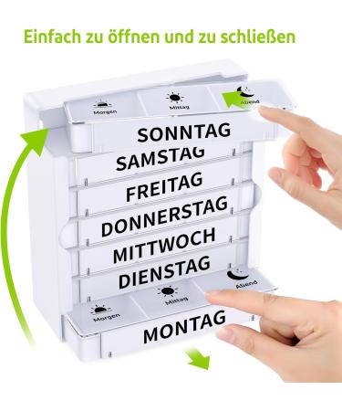 Weekly Pill Organizer Box Opret 7-Day Medication Organizer for AM/PM Doses Ideal for Supplements & Tablets Compact & White - Buy Online on GoSupps.com