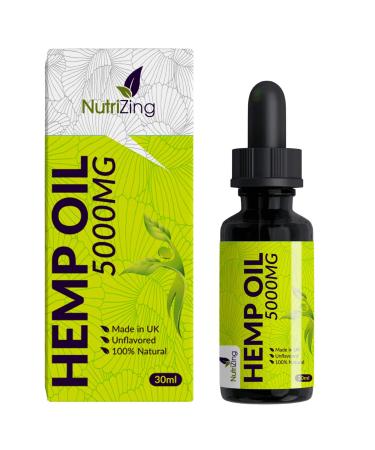 Premium Hemp Seed Oil Drops - Pure & Vegan - Made in UK by NutriZing - Large 30ml Bottle