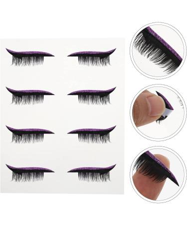 Beavorty 4 Pairs False Eyelashes Eye Makeup Sticker Eye Makeup Tool 3d False Eyelashes Shiny Eyeliner Stickers Cosmetic Fake Eyelashes Plastic Make up Miss Double Eyelid Sticker Purple - Buy Online on GoSupps.com