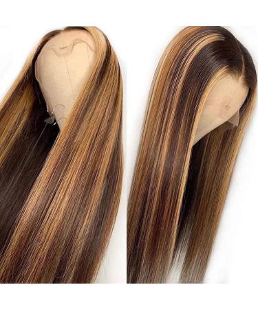 Bele Ombre 4/27 22 inch Straight Human Hair Wig | 13x6 T-Part Lace Front | Brazilian Glueless Wig for Black Women - Buy Online on GoSupps.com