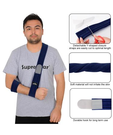 Supregear Adjustable Lightweight Arm Sling | Breathable Shoulder Immobilizer Support 180cm - Dark Blue - Buy Online on GoSupps.com