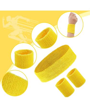 8-Piece Sweatband Set for Sports & Fitness | Nonslip, Stretchy & Absorbent Wristbands | Wicking Terry Cloth Head & Wrist Sweatbands - Buy Online on GoSupps.com