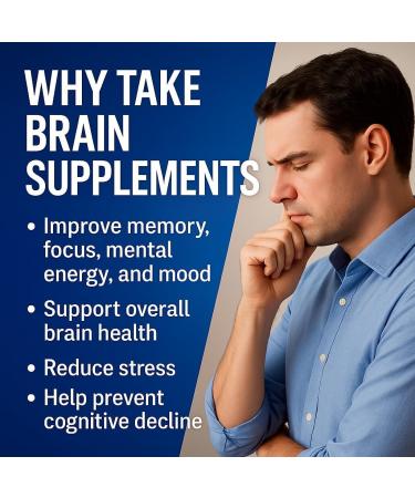 Ageless Brain Supplements for Memory and Focus | Cognitive Improvement | Formulated with Clinically Studied Ingredients | Support Mental Clarity & Neuro Health | Vitamin B6, B12, 60 Capsules - Buy Online on GoSupps.com