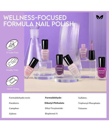 Morovan Lilac Light Purple Nail Polish Set - Quick Dry Lavender Nail Polish Kit for Women | Glossy Fingernail Polish Gifts - Buy Online on GoSupps.com