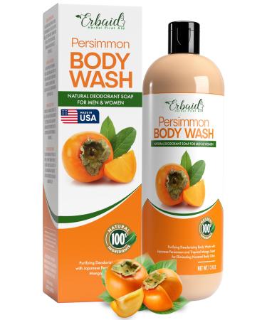Persimmon Soap for Body Odor Control Purifying Deodorizing Persimmon Body Wash for Eliminating Nonenal Body Odor Underarms Intimate Inner Thigh Bikini Area Smelly Feet Natural Deodorant Soap