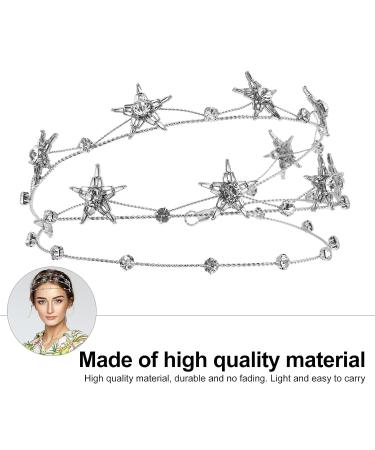Beaupretty Rhinestone Star Crown Tiara: Bridal Headpiece Wedding Hairband in Silver - Buy Online on GoSupps.com