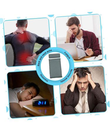 Plafope Acupuncture Massage Pillow & Yoga Mat Set - Acupressure Accessories for Enhanced Relaxation - 38x15x10cm Gray - Buy Online on GoSupps.com