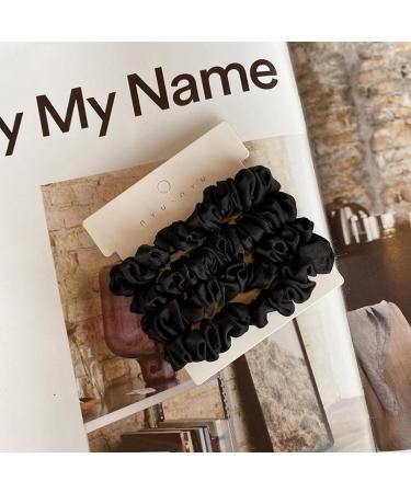 Olakin Silk Hair Tie Set - 4 Pcs - Premium Women's Ponytail Holders & Hair Accessories - Elastic Silk Hair Bands for Girls & Women (Black) - Buy Online on GoSupps.com