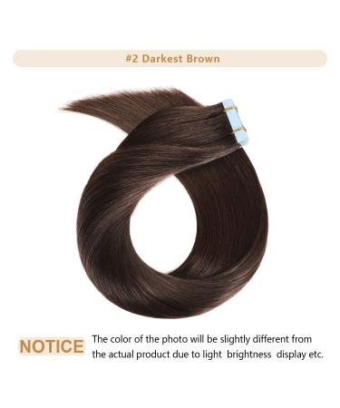 Yilite Tape Extensions Real Hair - Dark Brown 60cm | 20 Pieces Pack | Invisible Silky Straight Skin Weft - Buy Online on GoSupps.com