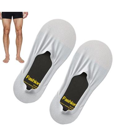 Buy Ice-Soil Invisible Socks for Women | Non-Slip No-Show Ice Skating Socks | Light Gray Slippers & Sneakers - Buy Online on GoSupps.com