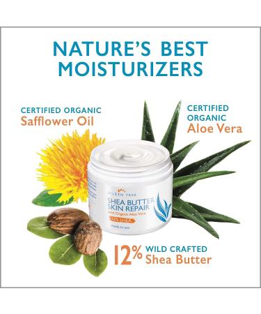 Organic Shea Butter Skin Repair Cream | Deep Moisturizing for Dry, Cracked, Itchy Skin | All Skin Types | Light Lemon Scent - Buy Online on GoSupps.com