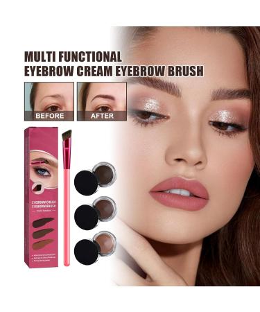 4D Laminated Eyebrow Cream & Brush Kit | Multi-Function Home Grooming for Perfect Eyebrows - Dark Brown - Buy Online on GoSupps.com