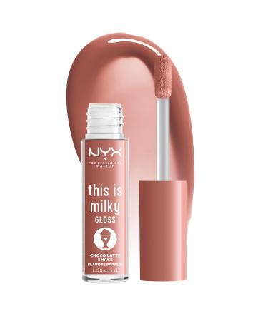 NYX PROFESSIONAL MAKEUP This Is Milky Gloss Lip Gloss with 12 Hour Hydration Vegan - Choco Latte Shake (Milk Chocolate) Choco Latte Shake Milkshakes (Scented)