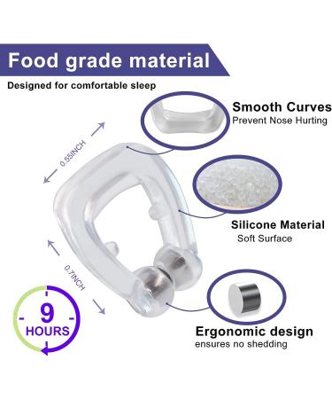 Firrenty Anti Snoring Nose Clip - 4 Pcs Silicone Magnetic Snore Stopper for Quieter Sleep - FDA Approved Anti Snore Device - Buy Online on GoSupps.com