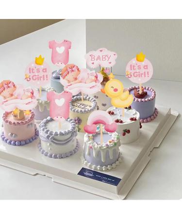 24 Pcs It's a Girl Cupcake Picks Cake Decoration for Pink or Blue It's a Girl Sweet Baby Gender Reveal Cupcake Picks Baby Shower Kids Girls Birthday Party Cake Decorations Supplies (Pink) - Buy Online on GoSupps.com