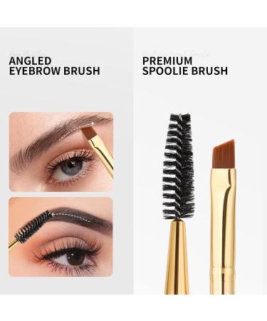 Docolor Eyebrow Brush Duo | Professional Angled Eye Brow Brush Set | Lining and Shaping Brows | Spoolie for Brows or Lashes | Black 3PCS - Buy Online on GoSupps.com