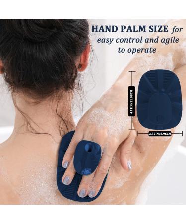YEADMAL Exfoliating Silicone Body Scrubber 2 Pack - Bath Shower Brush for Men Women - Cleansing & Massaging Body - Removes Dirt and Dead Skin Cells - Ideal for Oily and Sensitive Skin - Black + Dark Blue - Buy Online on GoSupps.com