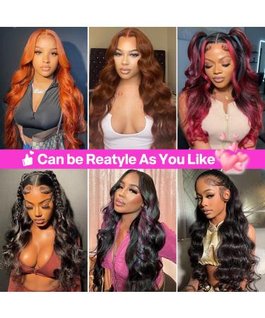Yamikk 28 inch Full Lace Front Human Hair Wig - Body Wave, Pre Plucked with Baby Hair, 180% Density - Natural Looking Women's Frontal Wig - Buy Online on GoSupps.com