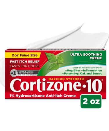 Cortizone 10 Maximum Strength Intensive Moisture Anti-Itch Cream 1% Hydrocortisone  2 Oz - Buy Online on GoSupps.com