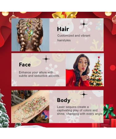  Fengyang Fengyang Glitter Body Gel Christmas Glitter Christmas Coloured Body Gel Suitable for Face Eyes Nails DIY Crafts (Carnival Night) - Buy Online on GoSupps.com