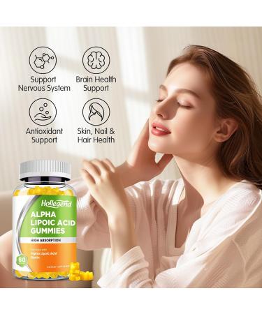 Alpha Lipoic Acid Gummies 1000mg - Sugar Free High Absorption ALA Supplement for Antioxidant Brain & Nerve Support - Pineapple Flavor - 60 Chews - Buy Online on GoSupps.com