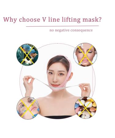 2 in 1 Double Chin Set & V Line Mask - Gua Sha Facial Tool & Sculpting Sleep Mask for Women - Pink - Buy Online on GoSupps.com
