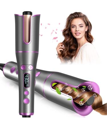 Automatic Curling Iron Auto Rotating Hair Curlers with 1 inch Large Ceramic Barrel 4 Temps & 3 Timers Hair Curler Wave Wand Dual Voltage Spin Iron Lasting Styling Hot Tools Auto Shut Off