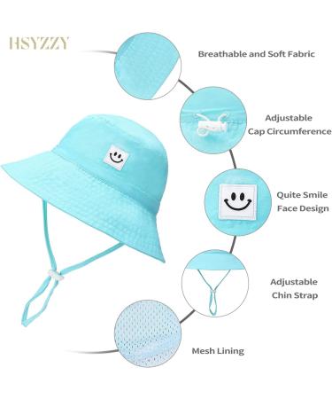 HSYZZY Baby Sun Hat UPF 50+ Toddler Beach Bucket Hat | Adjustable Cap for Boys and Girls (2-4 Years), Aqua - Buy Online on GoSupps.com