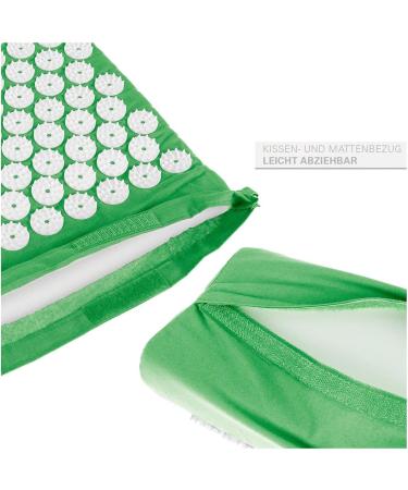 Sport-Tec Acupressure Set - Green Acupressure Mat & Pillow for Pain Relief | International Shipping - Buy Online on GoSupps.com