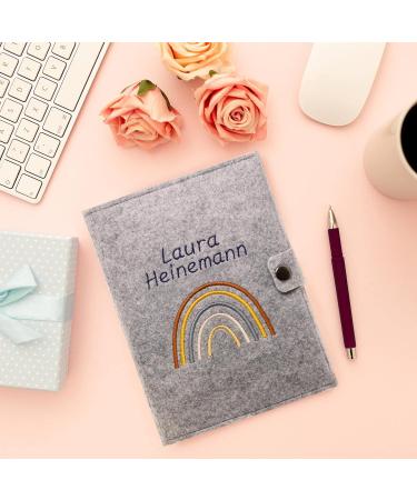 Personalized Motherpass Cover - Rainbow Natural Felt Made in Germany | Ideal Gift for Pregnant Moms with Pockets for Insurance Card & Ultrasound Images - Buy Online on GoSupps.com