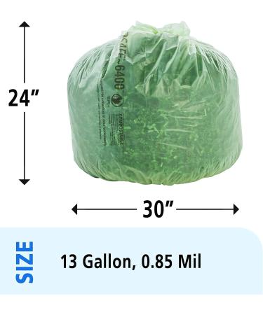 Envision E2430E85 Stout Compostable Bags 24x30 13 Gal Capacity 45-Pack, 0.85 Mil, Green - Buy Online on GoSupps.com