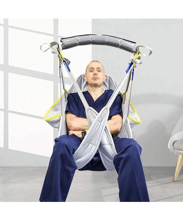 Patient Lifting Slings Elevator for Lifting Elderly Padded Sling for Lifting Patients with Head Support Elevation Transfer Belt for Nursing Elderly Large Grey Grey Large