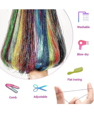 Hair Tinsel Extensions 12 Colors Hair Tinsel Strands Kit Glitter Hair Tinsel Extensions Colorful Hair Extensions Sparkling Shiny Hair Tinsel Hair Accessories for Kids Girls Women Cosplay Party - Buy Online on GoSupps.com