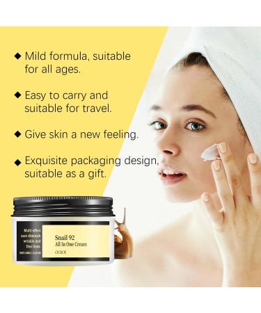 Snail Mucin Face Cream for Women - Moisturiser Face Women - Anti Wrinkle Aging Face Cream - Skin Care Lifting & Firming Cream - Facial Moisturiser Long Lasting Deep Hydration 100g - Buy Online on GoSupps.com