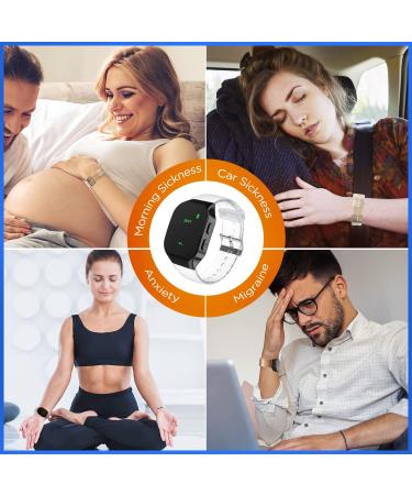 Deifyman Rechargeable Motion Sickness Bands - Electrode Stimulator Wristband for Car, Air, Train, Sea - Anti-Nausea Relief - Clear - Buy Online on GoSupps.com