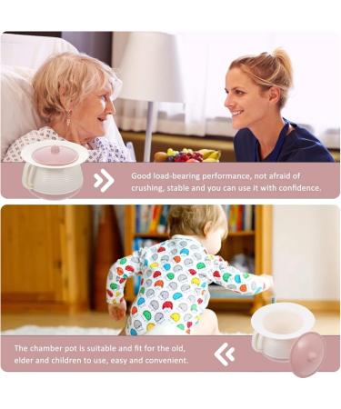 Housoutil 1PC Chamber Pot with Lid Bedpan Bedside Urinal Bottle with Cover and Handle Bed Pan Urine Bucket to Suitable for Household Pregnant Kids Elderly Adults (Pink) - Buy Online on GoSupps.com