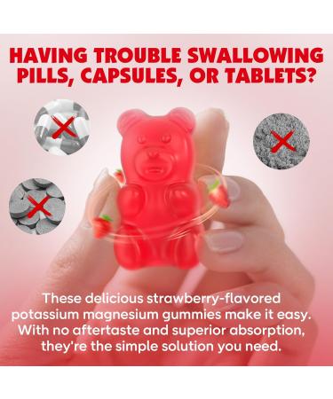 Potassium Magnesium Gummies High Absorption Magnesium Glycinate D3 & B6 Potassium Citrate - for Muscle Support Leg Cramps & Electrolyte Balance - Vegan Non-GMO Strawberry Flavor 60 Count 1pack - Buy Online on GoSupps.com