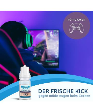 Tears Again Hyaluron 0.3% Gel Eye Drops - Relief for Dry Reddened Irritated Eyes | Preservative-Free 2x10ml - Buy Online on GoSupps.com