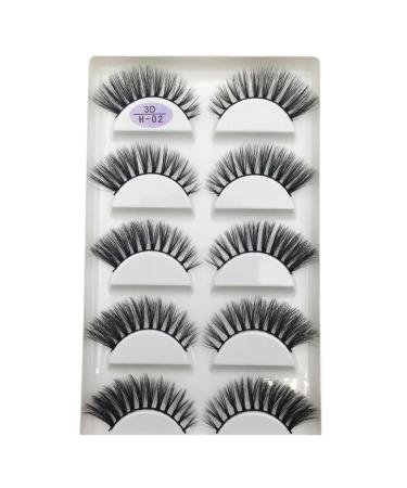 UAMOU 10/50 Boxes 5 Pairs 3D Mink False Eyelashes Hair Natural Cross Long Messy Makeup Fake Eye Lashes Extension Make Up Faux Cils Cheerfully (Color : 5Pairs H02 Size : 50 Boxes 250Pairs)