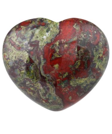 Nupuyai Dragon Bloodstone Heart Palm Worry Stone for Chakra Reiki Healing Crystal Love Stone for Home Decoration 45mm 06-multicolour/Dragon Bloodstone/45x40mm