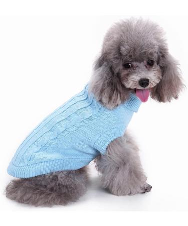 ZEACCT Christmas Dog Sweater - Warm Turtleneck Knitwear for Puppies | Winter Coat & Party Costume in Blue (M) - Buy Online on GoSupps.com