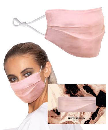 KARIZMA Beverly Hills Silk Face Mask. Pink Fashionable Designer Face Mask for Women. Washable Fabric Face Mask Reusable Facemask. 19 Momme Mulberry Silk Mask - Luxury Fashion Masks for Women
